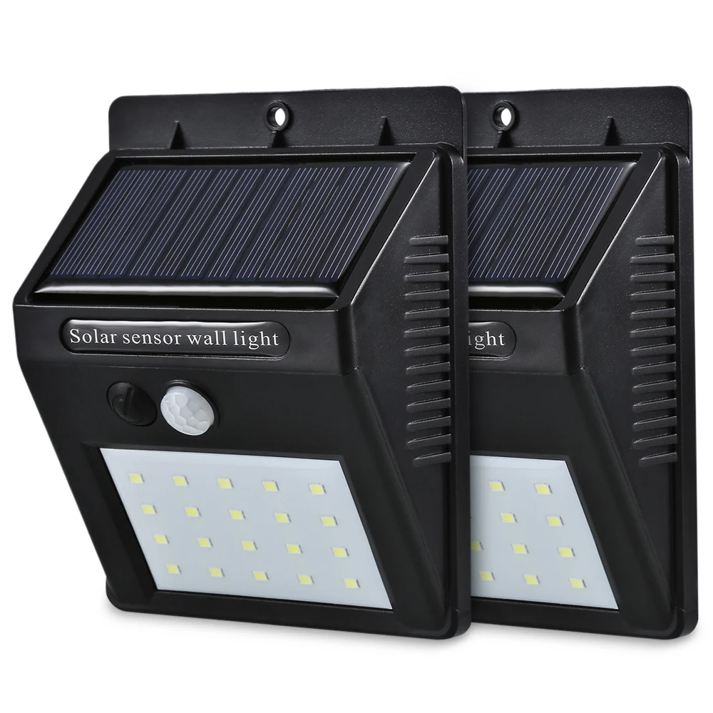 LightMe Premium 2 шт. 20 светодиодов солнечный датчик движения настенный светильник IP65