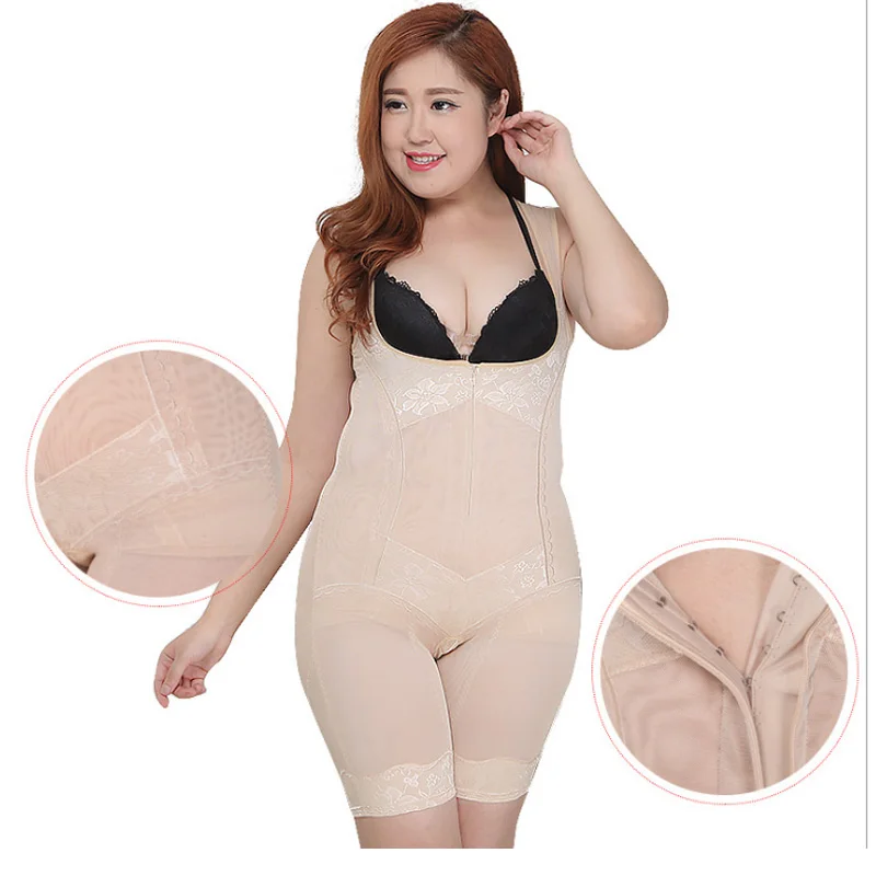 Wechery плюс 5XL женское белье для похудения на все тело, Корректирующее белье на молнии, Утягивающее боди для живота, Утягивающее нижнее белье