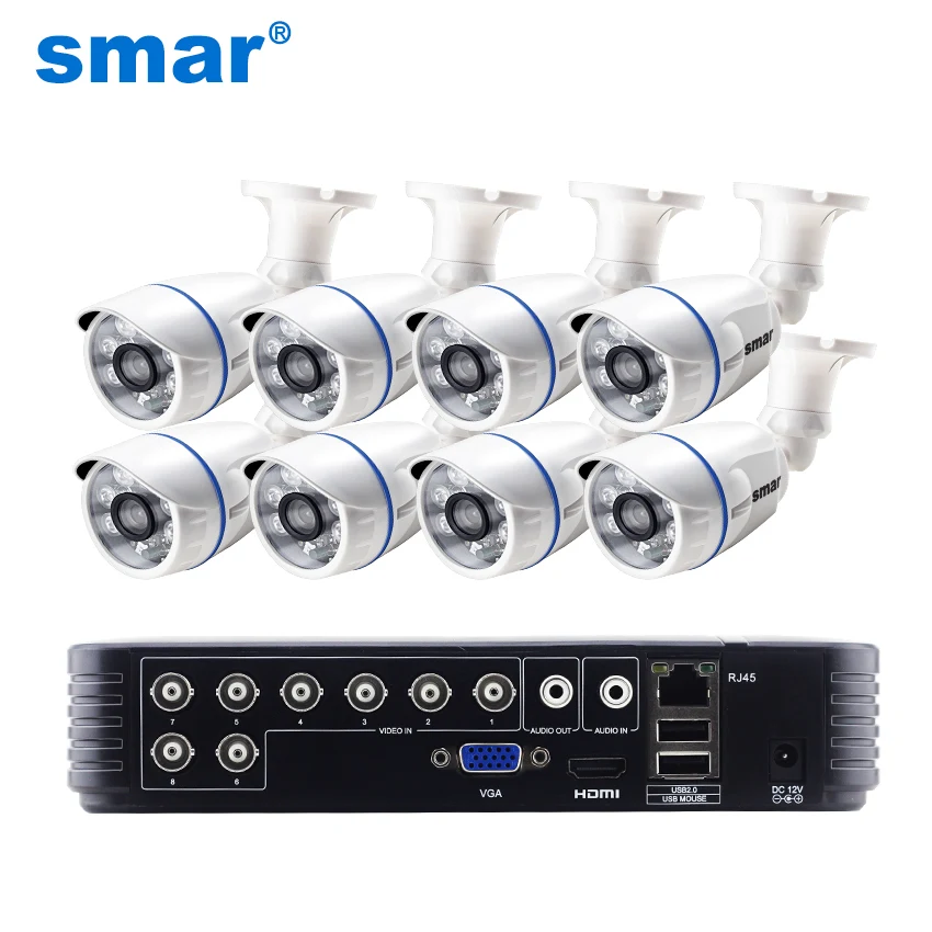 Smar 8CH DVR 720P/1080P HDMI CCTV Системы видео Регистраторы 8 шт. охранных Водонепроницаемый