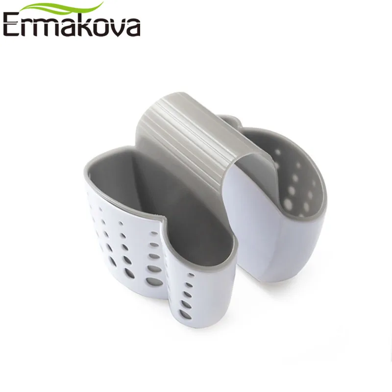 

ERMAKOVA 2 Sides Sponge Holder Sink Caddy Soap Holder for Kitchen Organization Plastic Storage Baskets Hanging Strainer Storage