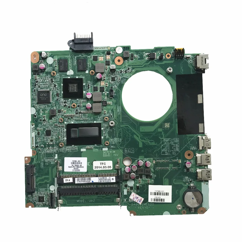 Отличное 737986 501 для HP 15 N серии Материнская плата портативного компьютера с I7 4500U