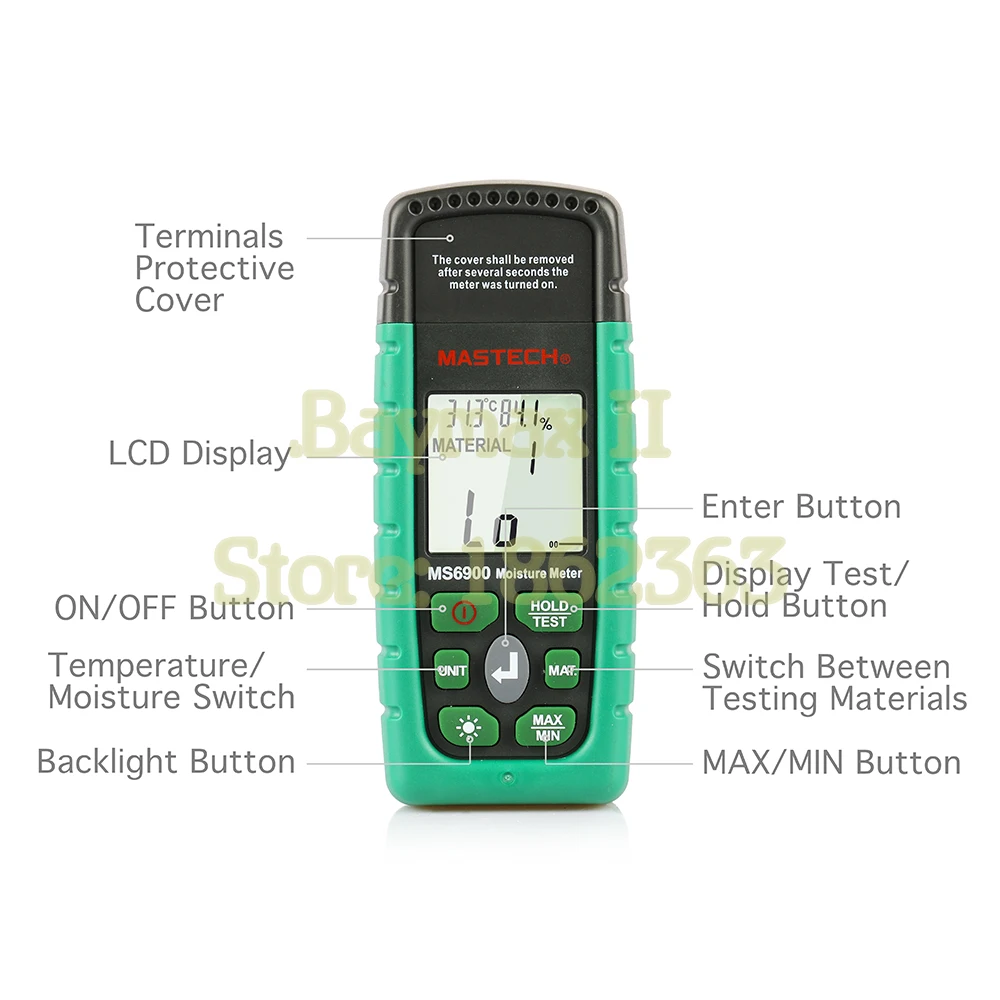 Mastech MS6900 Профессиональный цифровой мини измеритель влажности для