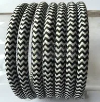

Free Shipping 100 meters/lot 2x 0.75mm2 zigzag white and black textile fabric Wire Twisted Cable Textile Braided Electrical Wire