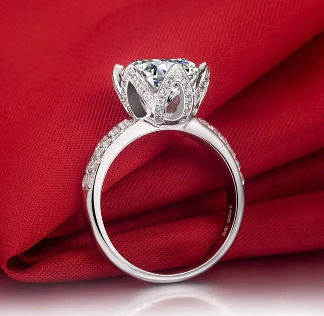 

Solid Platinum PT950 Ring 3CT Moissanite Diamond Women Engagement Ring Clarity VVS1 Wedding Fine Jewelry Test Positive