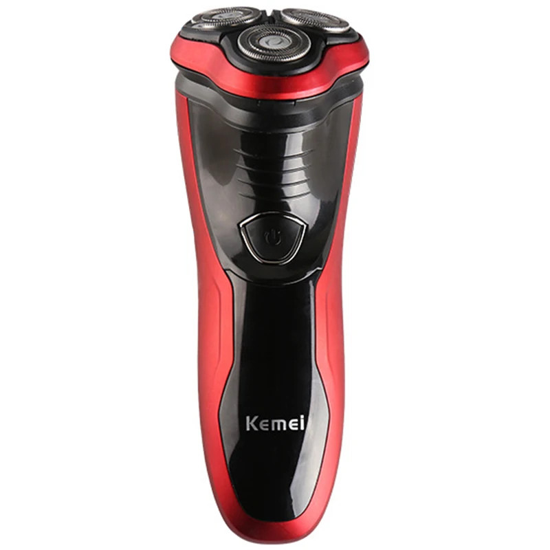 Kemei 3D Triple Floating Blade Heads Rechargeable Electric Shaver Men Shaving Machine Razors eard Trimmer Red Color | Бытовая техника