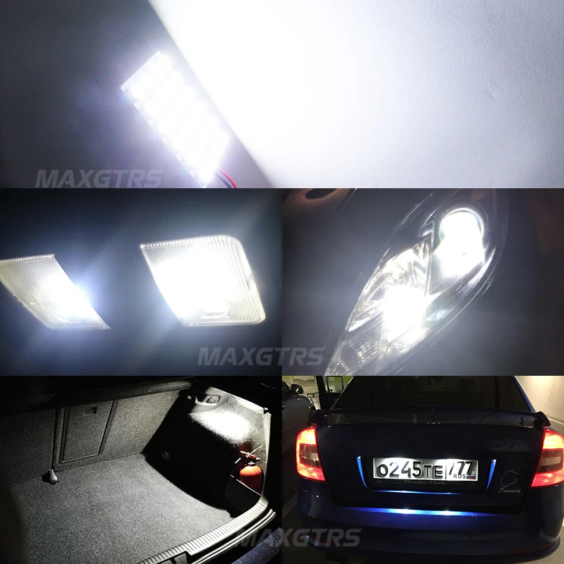 5x T10 BA9S гирлянда 3 адаптера 6/12/18/24/48 SMD 5050 Светодиодный ная белая подсветка 12 В