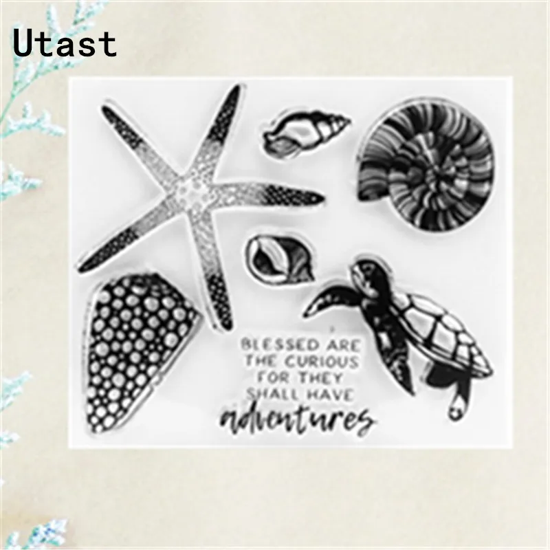 Ocean Turtle Starfish Clear Silicone Stamps /Transparent Rubber Stamp for DIY Scrapbooking /Photo Album Decorative Craft Making | Дом и сад