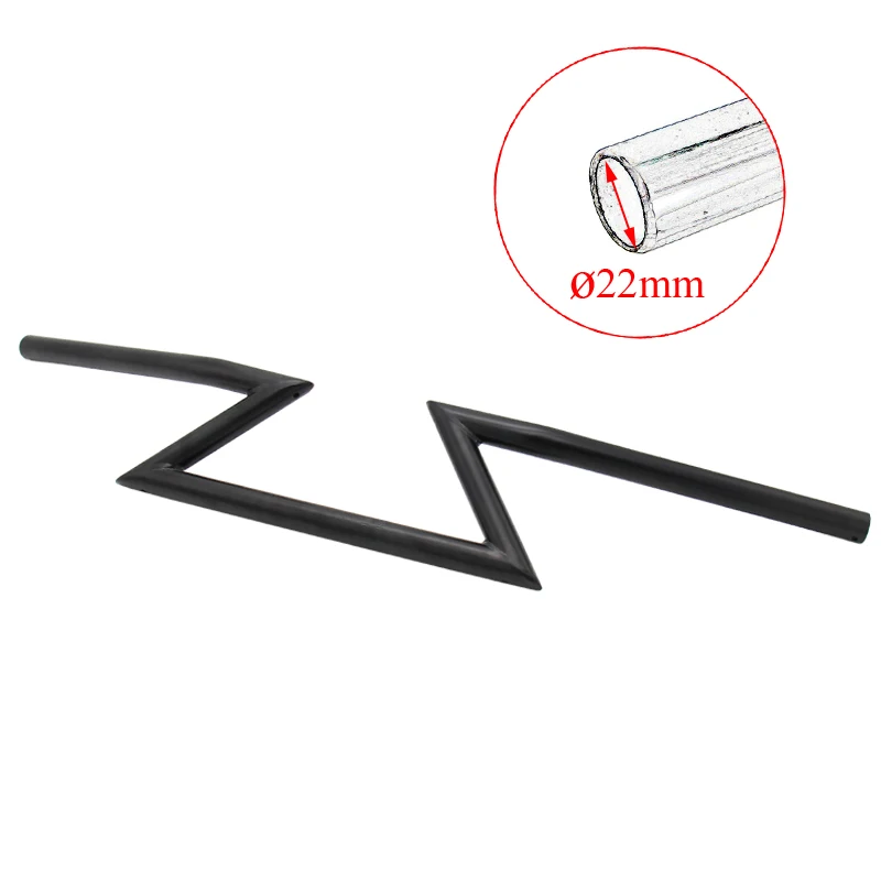 Black 22mm " 25 мм мотокросса Универсальный Драг руль Z Bars для Harley Cruiser Custom Touring для чоппера захваты для боббера - Цвет: Black 22mm