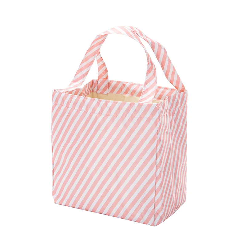 Pink stripe A Ruputin свежесть, изоляция сумка для обеда для Для женщин студент малыш Термальность утепленные для пикника из ткани Оксфорд ящик-охладитель для пищевых продуктов сумка для хранения льда сумки - Цвет: Pink stripe A