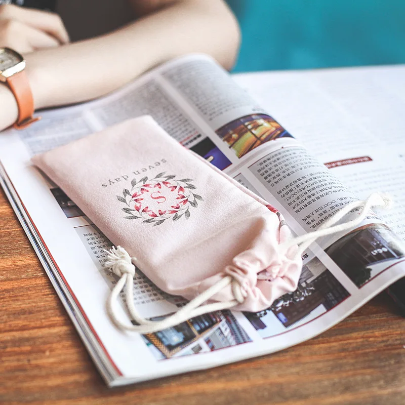 Женские холщовые маленькие мешочки с кулиской портмоне дорожный Органайзер