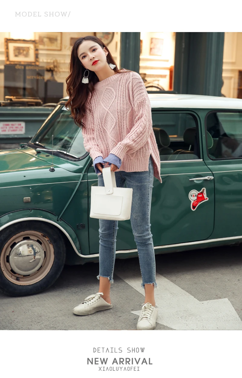 Поддельные 2 шт. плюс Размеры более d зима-осень Для женщин свитер модная одежда 2018