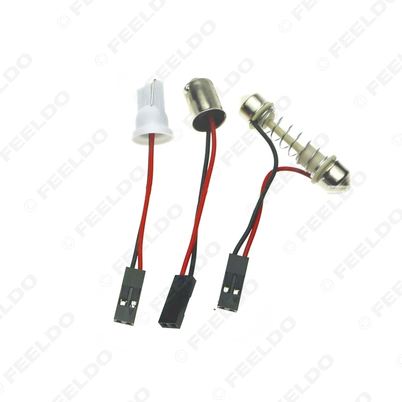 FEELDO 1 шт. белый 6SMD 5050 3 Chips автомобильная светодиодная панель с T10/BA9S/фестон адаптер