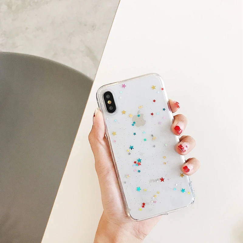 HOTR цветной Блеск Bling Star чехол для телефона iPhone X Xs XR XS MAX iphone 6S 6 7 8 Plus задняя крышка
