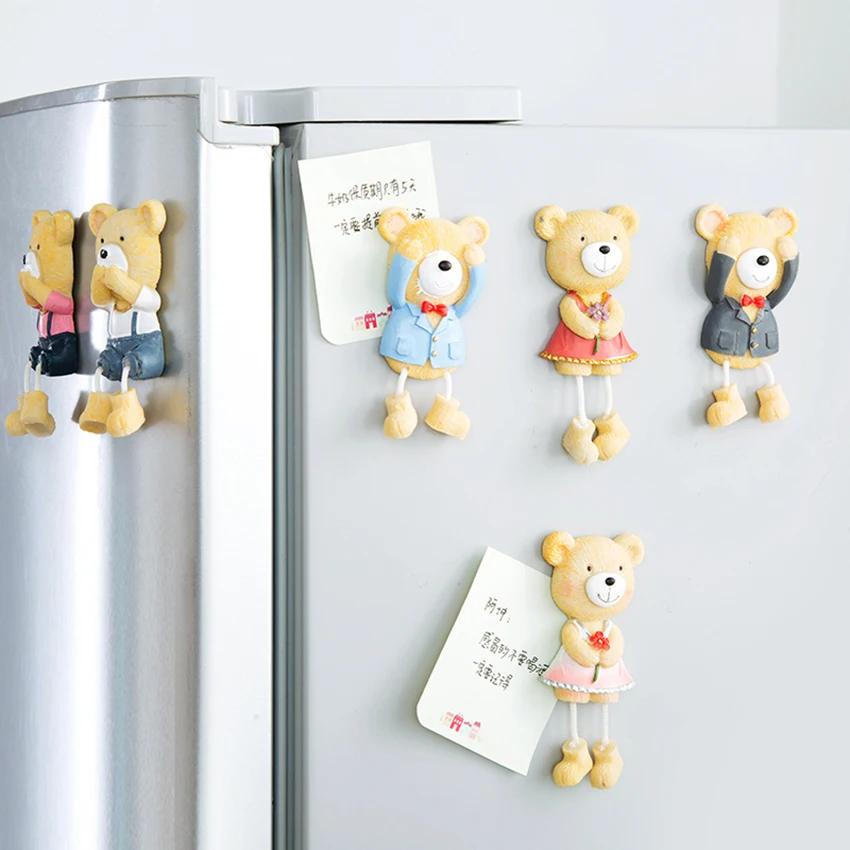 

Творческий 3D мультфильм магниты на холодильник с изображением животных милые шаги гибкие медведь магниты на холодильник Сообщение бумаги ...