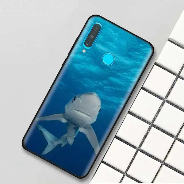 Черный силиконовый чехол для huawei P30 P20 P10 mate 20 10 Lite Pro Nova 4 4E 3E P Smart Plus в виде ракушки Океанский КИТ акулы