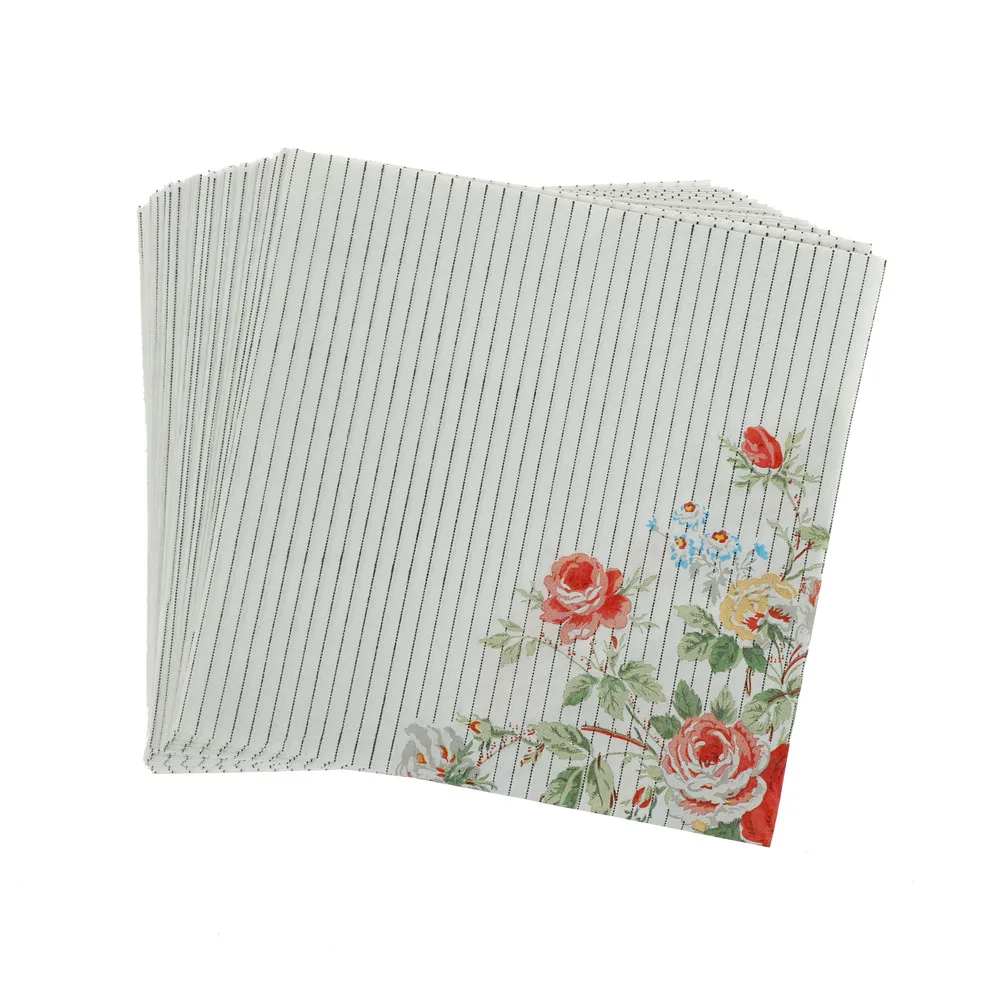 20 шт./упак./Лот бумажная салфетка с розовыми цветами для мероприятий и вечерние