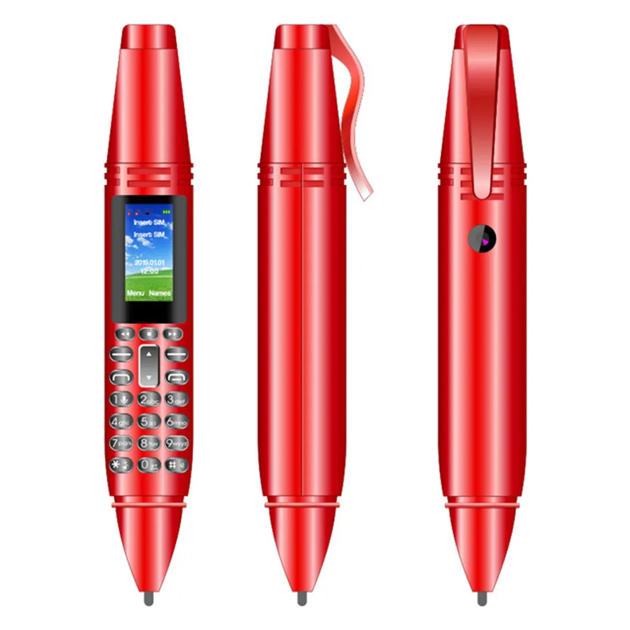 UNIWA AK007 0,9" ручка в форме 2G экран мобильного телефона Две sim-карты GSM мобильный телефон BT V3.0 Dialer волшебный голос MP3 FM диктофон