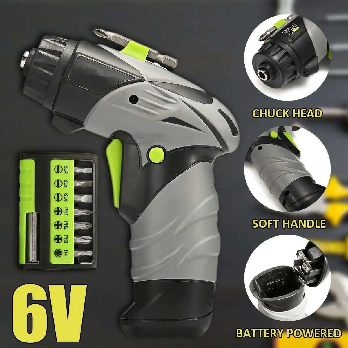 Home DIY Rotatry Tools Portable Cordless Mini Electric Drill Batteries Powered Wireless Screwdriver Set With LED Light+Drill Set