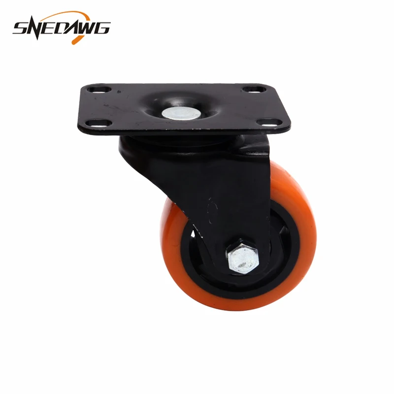 Swivel without brake 2 шт. ПВХ Двойной Шарикоподшипник нержавеющая сталь 1,5/2/2,5/3/4 дюймов шарнирный ролик колеса износостойкость колёсико для мебели для струйного принтера Desk детская колыбель - Цвет: Swivel without brake