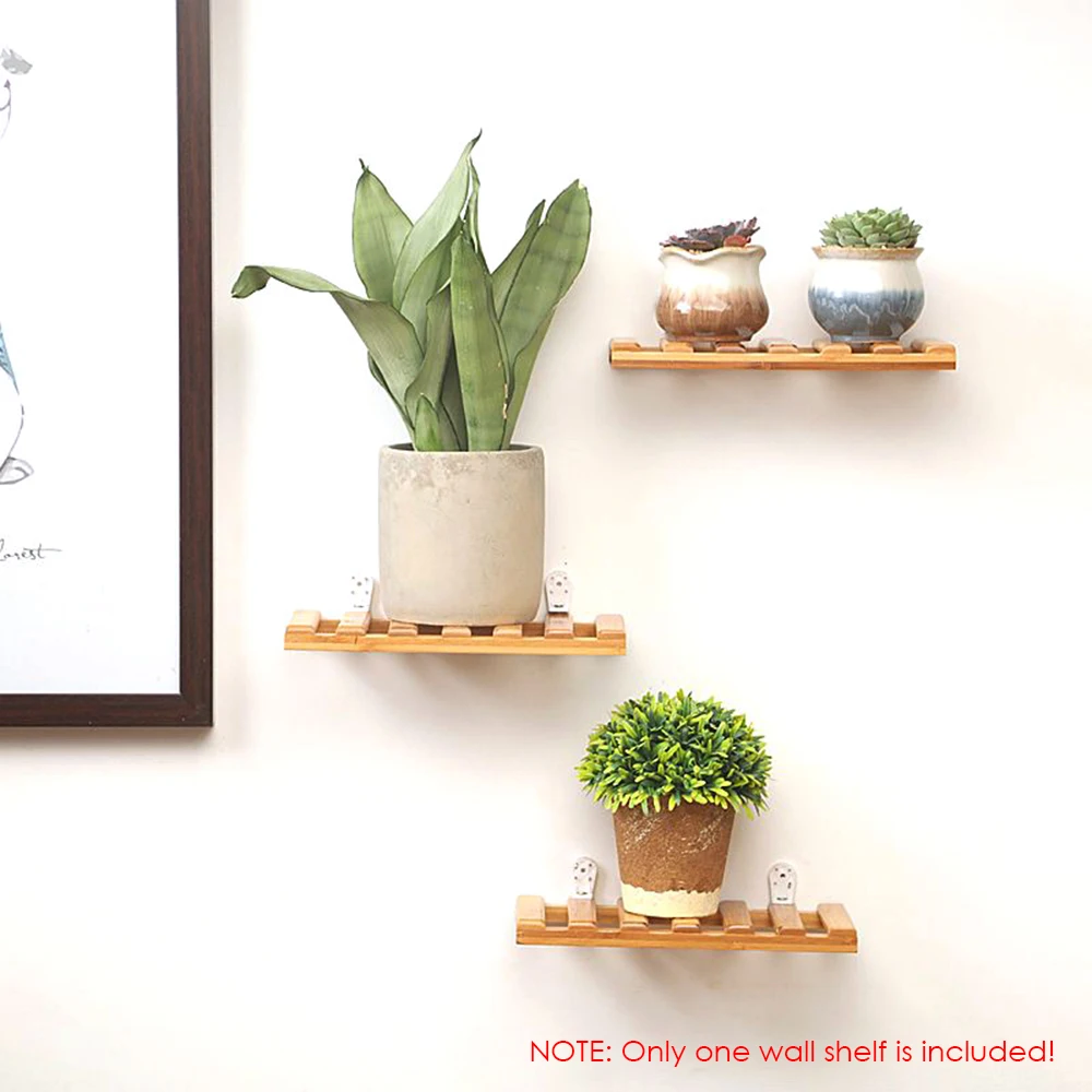 Bathroom Storage Bracket for Bathing Home Wall Decor Wall Ledge Bamboo Storage Rack Bathroom Edge Floating Shelf Bracket