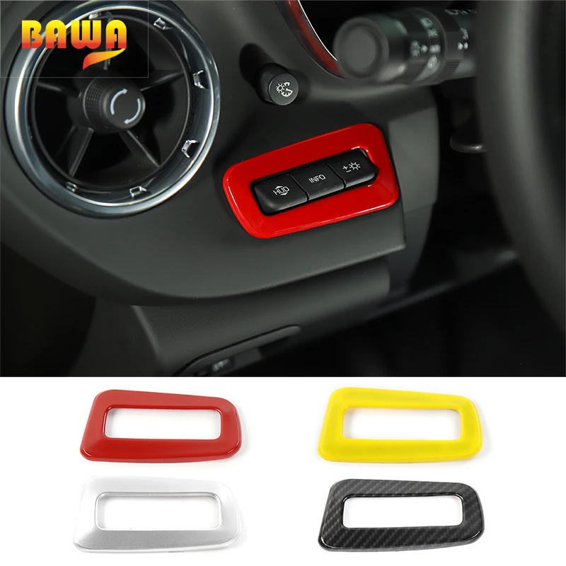 

HANGUP Car Interior Heads Up Display Control Switch Decoration Cover Ring Stickers For Chevrolet Camaro 2017 Up Car Styling