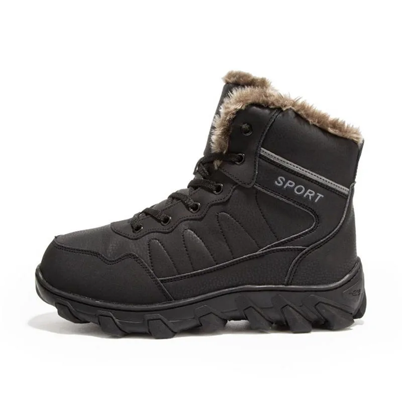 Coolcept Big Size 39-48 Winter Warm Plush Men Ankle Boots Round Toe Lace Up Snow Ski Outdoor Male Footwear | Обувь