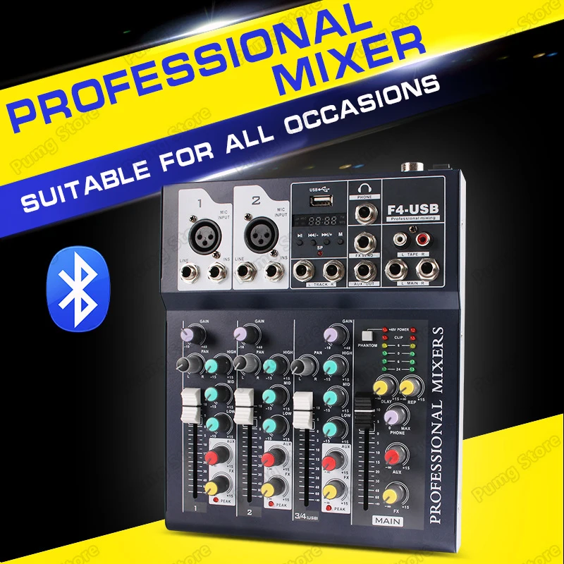 JIY Bluetooth цифровой микрофон DJ микшер процессор эффектов консоль Phantom профессиональный караоке сценический аудио усилитель с USB