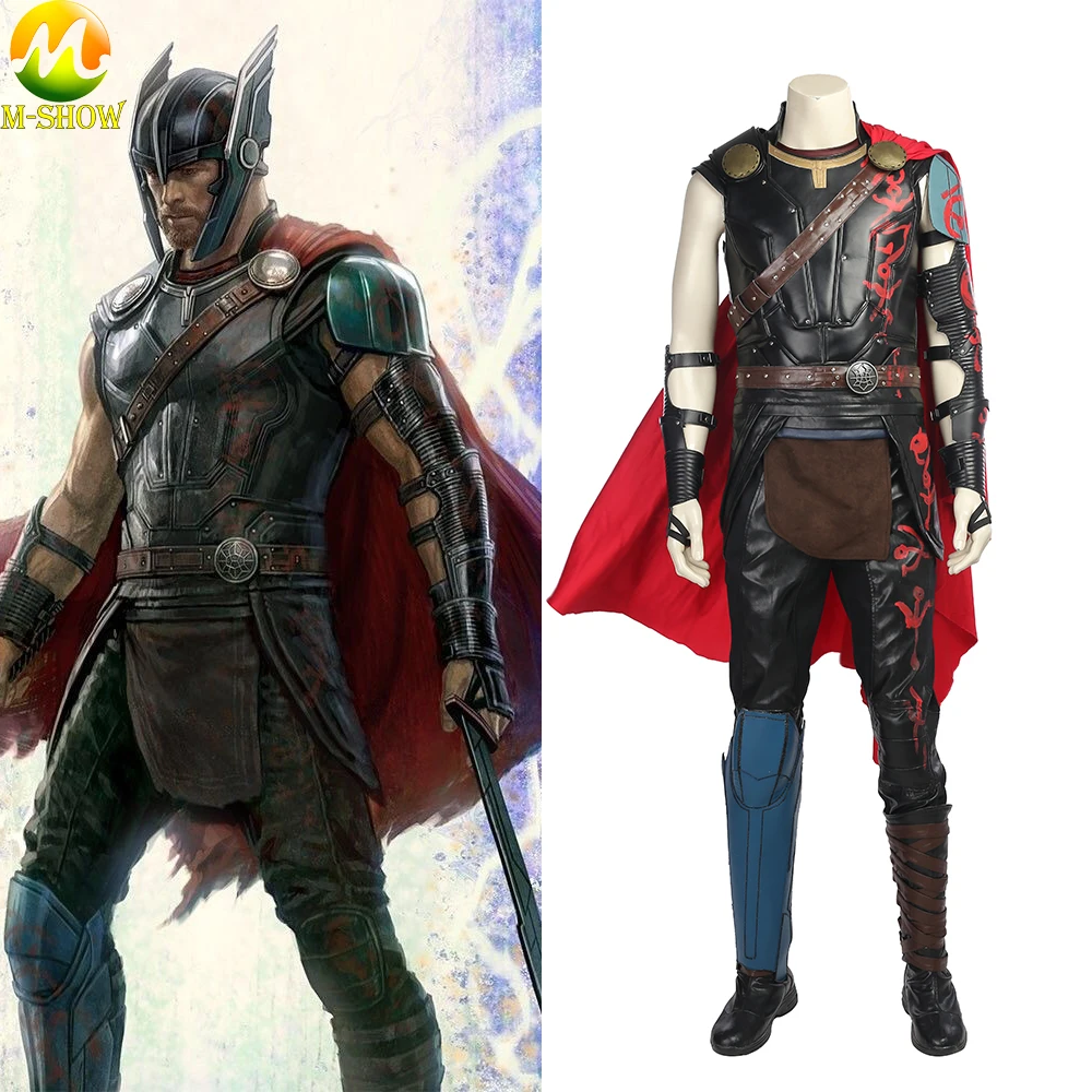 Thor Ragnarok Косплей Костюм Thor 3 Косплей Аксессуары Хэллоуин костюм для мужчин жилет Топ плащ леггинсы индивидуальный заказ