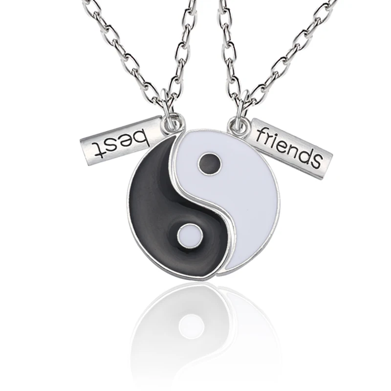 

2019 Best Friends Pendant Necklace Women Yin Yang Tai Chi Best Friend Forever Necklaces Pendants Fashion BFF Friendship Jewelry
