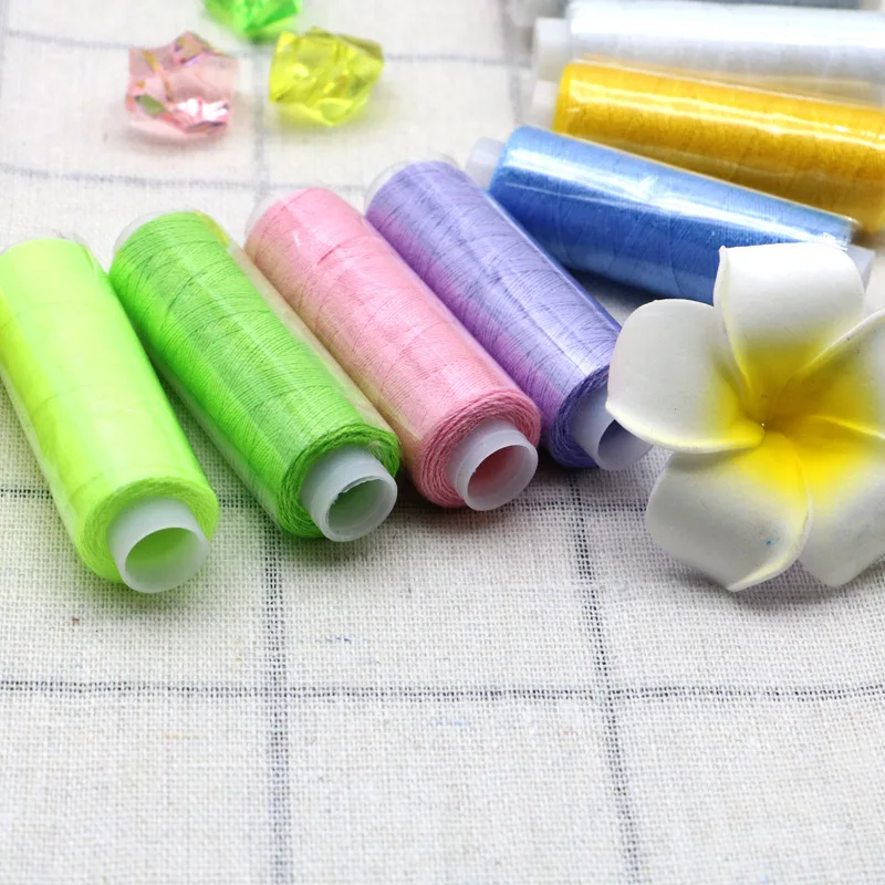 Цветные 200 ярдов DIY Швейные нитки из полиэстера набор прочных и прочных швейных нитей для ручных машин Швейные аксессуары