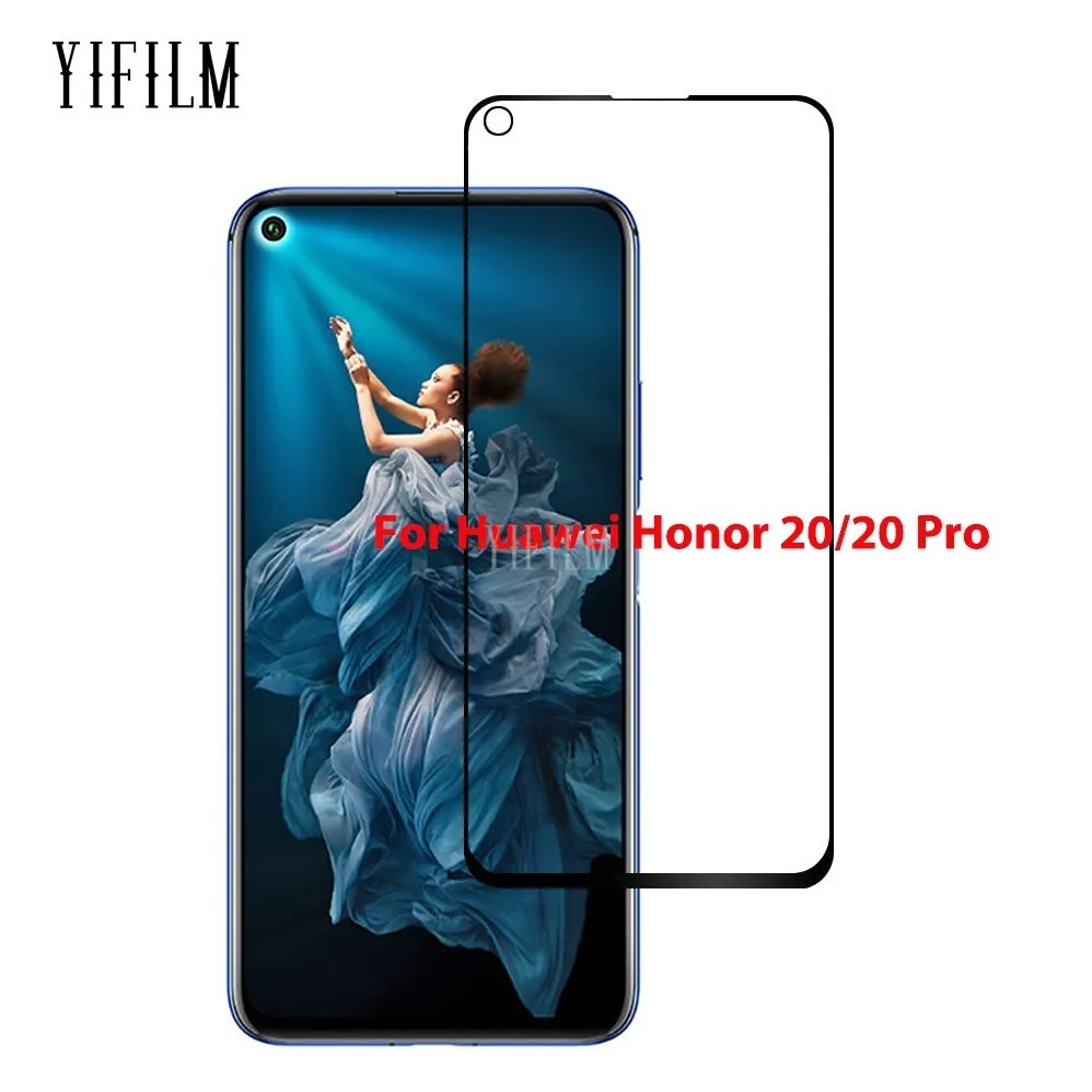 Протектор экрана для Huawei Honor 20 Pro твердость 9H 2.5D закаленное стекло с полным