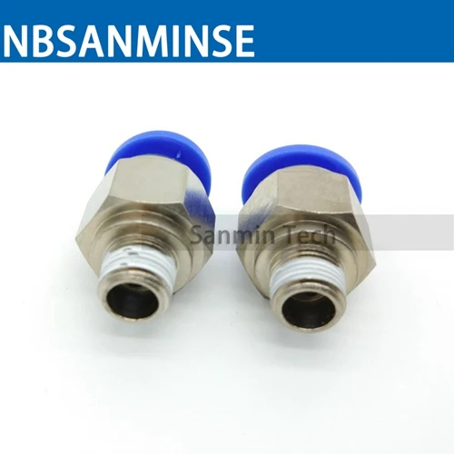 10 шт./лот PC M5 M6 1/8 1/4 3/8 1/2 трубка пневматический нажимной соединитель воздушный штекер прямой фитинг пластиковый соединитель Sanmin