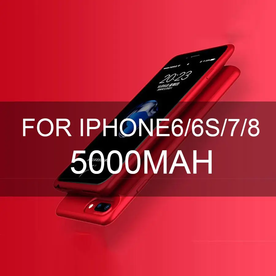 For I6 6s 7 8 5000 Зарядное устройство чехол для iPhone 6 7 8 6s Plus Чехлы для аккумуляторов Чехлы для портативного зарядного устройства для iPho - Цвет: For I6 6s 7 8 5000