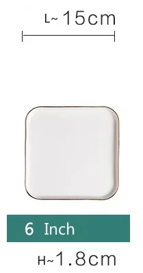 a European-style Gold Ceramic Square Plate Dinner plates Household Steak Plate Tableware Container Flat Tray Pasta Dish Dishes - Цвет: a