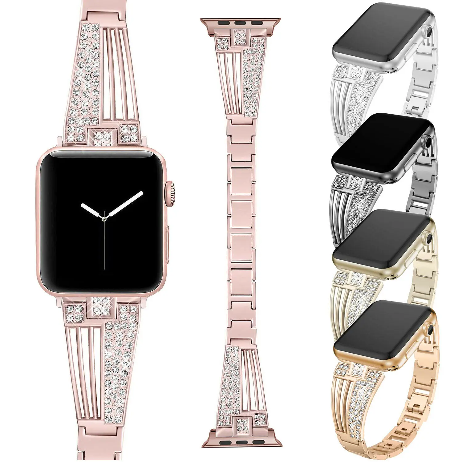 Женский браслет для часов Apple Watch Band Series 4 3 2 1 модный с металлическими звеньями
