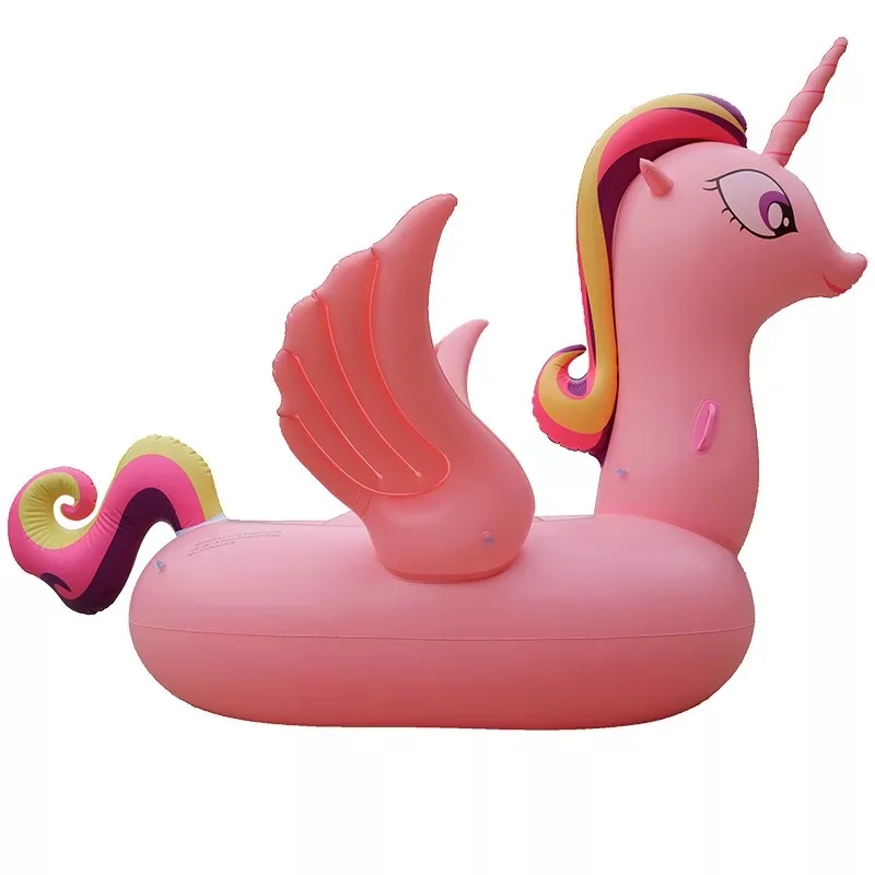 

New Pool Float Inflatable Boat Pink Sea Horse Swimming Float Adult Swim Air Mattresses Ring Summer Water Toy With Pump