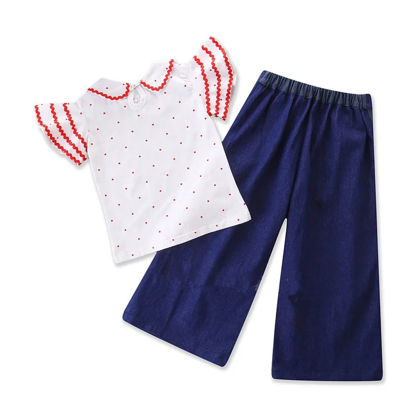 Крутая одежда для маленьких девочек из 2 предметов рубашка с короткими рукавами