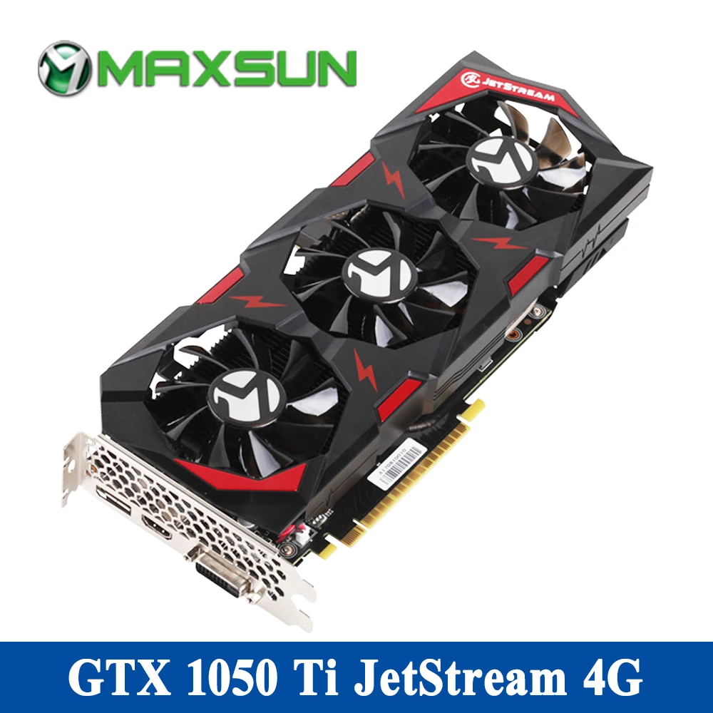 MAXSUN gtx 1050 ti 4G видео карты 128bit NVIDIA HDMI + DP DVI GDDR5 7000 мГц 6pin 1366-1480 768 единиц DirectX игры