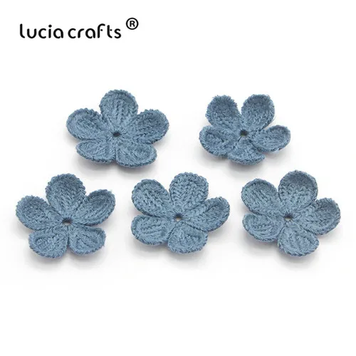 C2 Lake Blue 10pcs 10 шт./13 шт. 35 мм шерстяные цветы Пришивные патчи для домашнего декора вечерние материалы ручной работы аксессуары B0104 - Цвет: C2 Lake Blue 10pcs