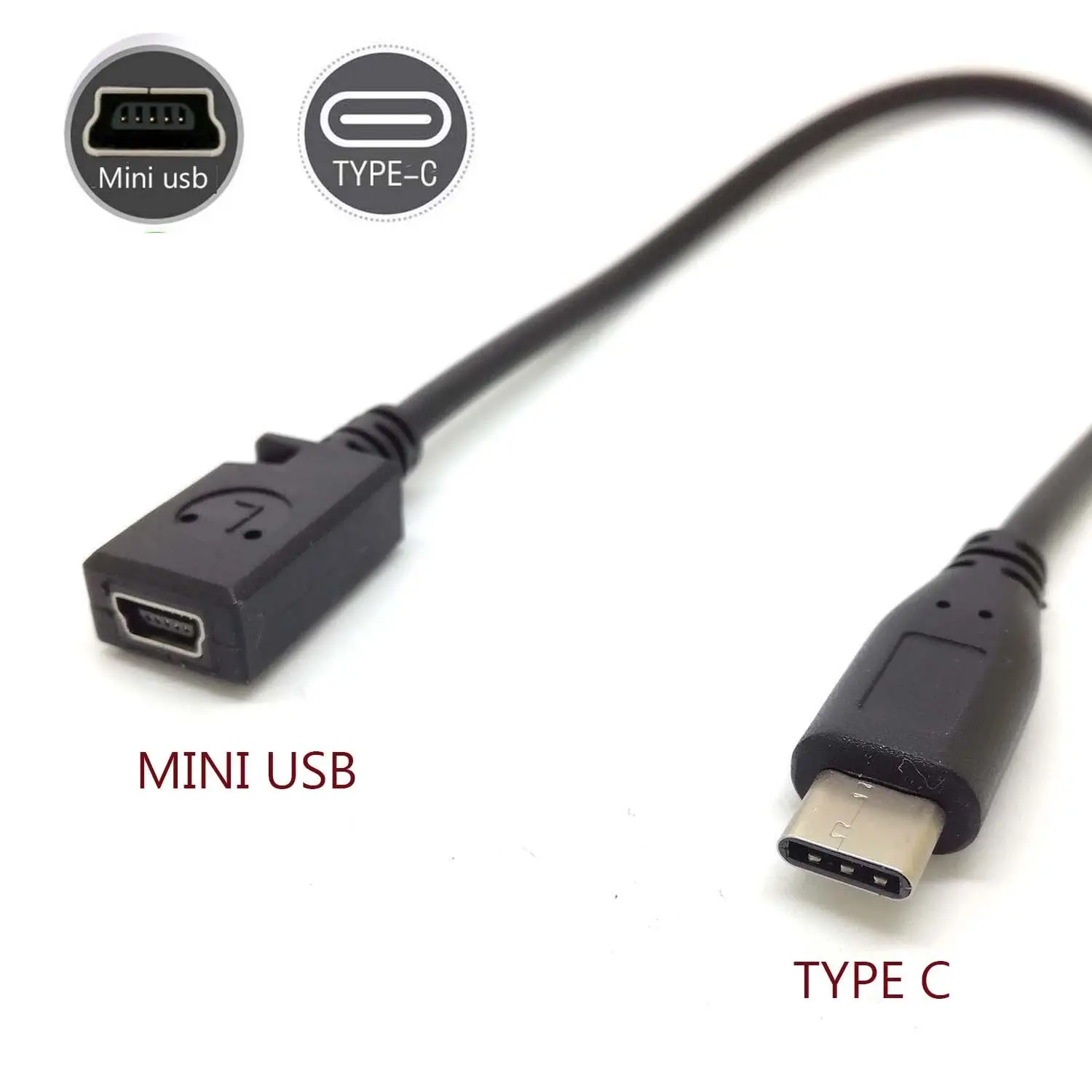 Фото Дата-кабель USB Type-C (штекер)/Mini USB 5 конт. (разъем), USB 3.1, для зарядки и синхронизации данных №2