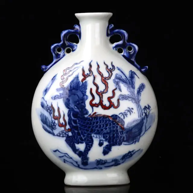Изысканная Китайская классическая фарфоровая ваза Kirin с династией Цин Qianlong