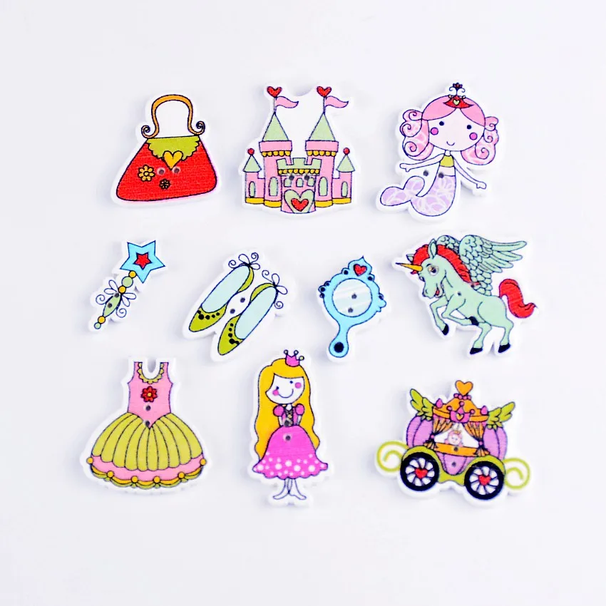 Бесплатная доставка 50 шт. смешанные пуговицы серии милых мультяшных замков с 2