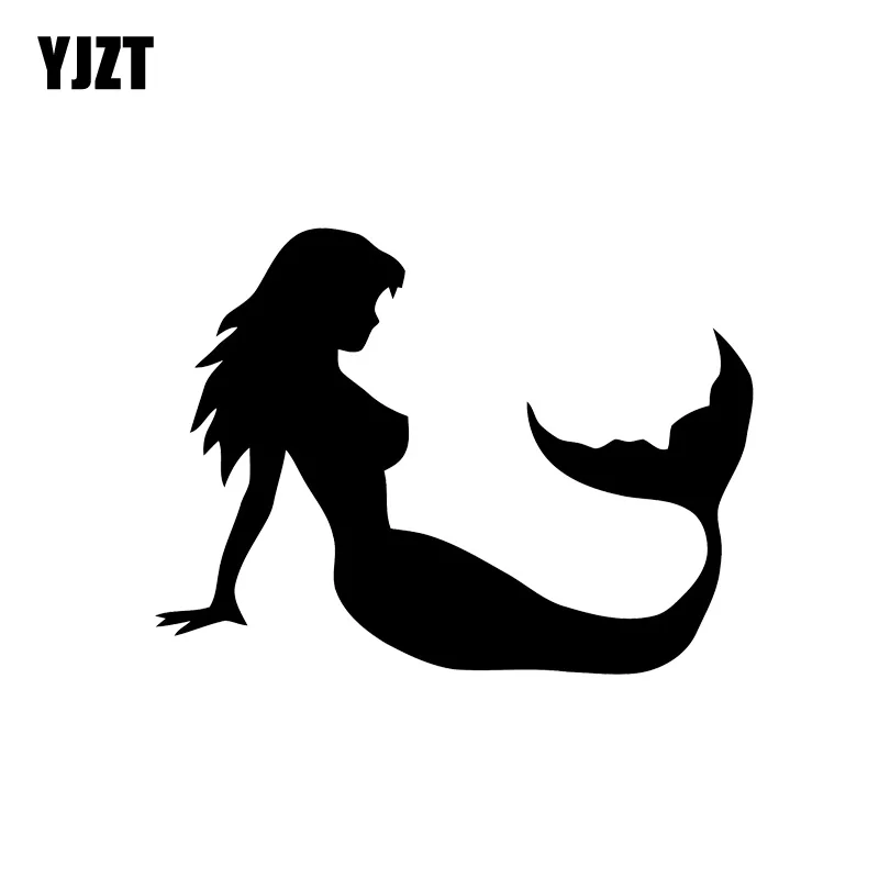 

YJZT 12*8,9 см Сексуальная Милая умная Русалка модный крутой дизайн черный/серебристый нулевой дефект Виниловая наклейка для автомобиля Наклей...