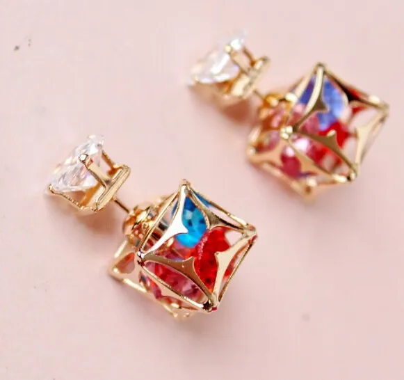 2019 новый дизайн модная брендовая бижутерия Двухсторонние серьги для женщин