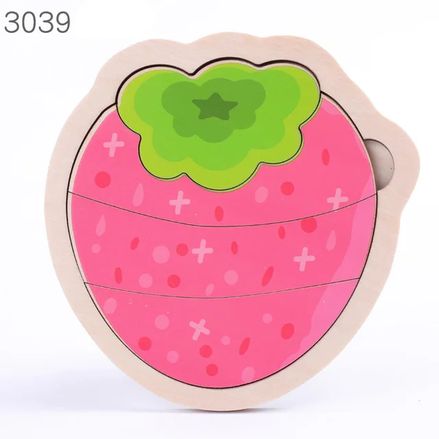 3038 Деревянные детские игрушки 3D пазлы головоломки доска Красочные животные транспортные средства Fruts мультфильм формы головоломки игрушки для детей маленьких мальчиков и девочек - Цвет: 3038