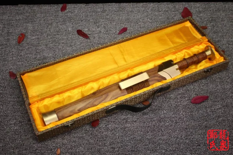 

Traditional Chinese Sword Damascus Steel SuanZhi Wood Scabbard Metal Craft Handmade Antique Swords-Small Knife
