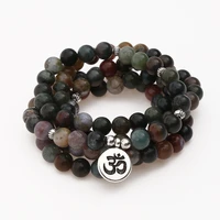 new india onyx stone beads bracelet 108 mala bracelet or necklace women man yoga healing prayer mala multi layer wrap bracelet