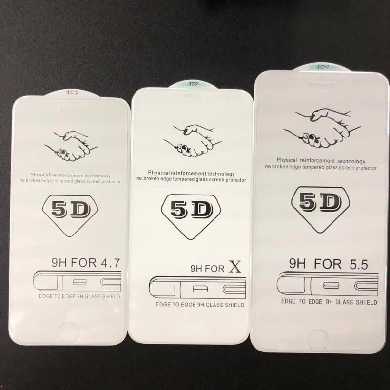 5D закаленное стекло для Apple iPhone X XS XR 6s 7 8 plus прозрачная Защита экрана MAX защитная