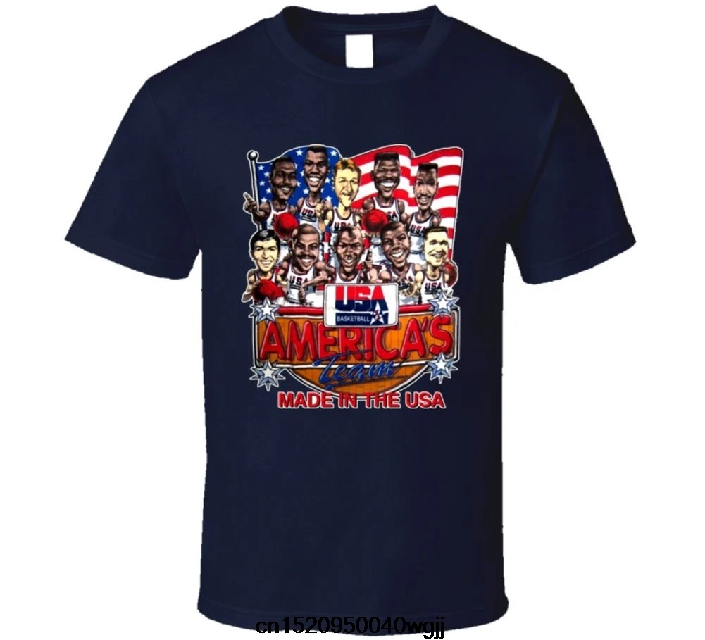 Jzecco США баскетболист 1992 Dream Team карикатура футболка новый короткий рукав круглый