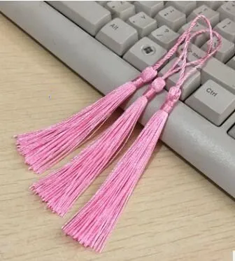 pink 50 шт./лот 140 мм(80+ 60) мм полиэстер шелковые кисточки для серег талисманы китайский узел хлопок кисточки для изготовления ювелирных изделий DIY - Цвет: pink